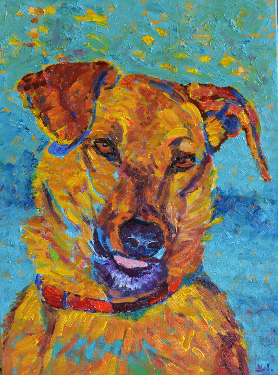 Dog art Animal painting Dog artwork Dog painting Dog portrait