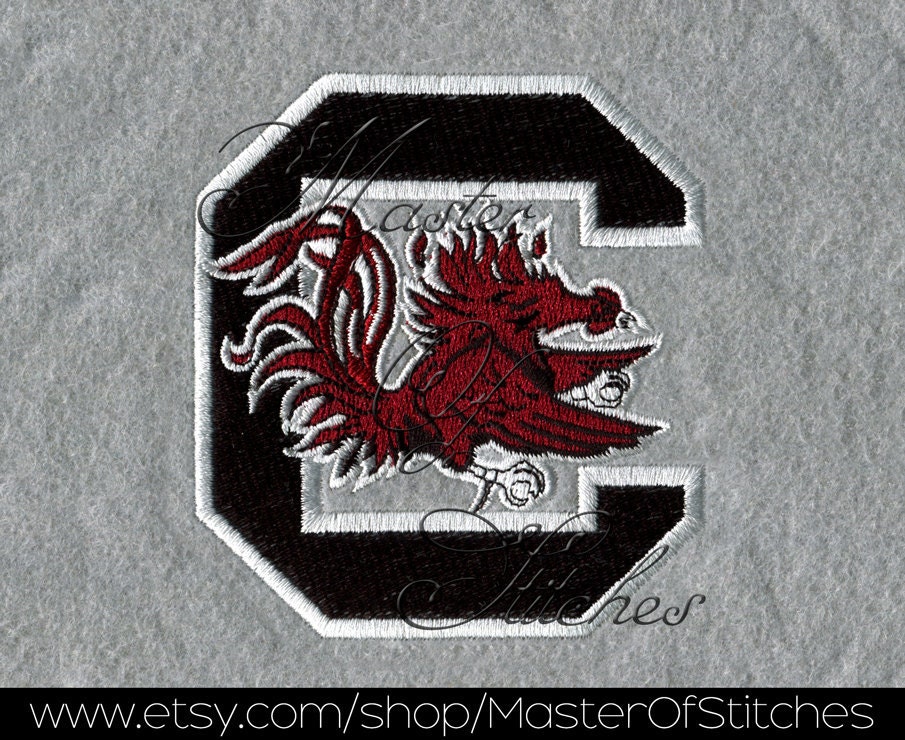 Football Embroidery Designs gamecocks 4x4 Instant Download