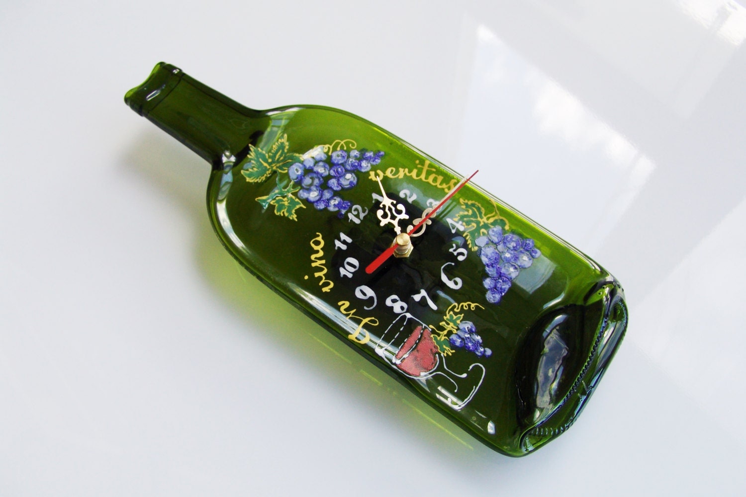 Melted Wine Bottle Wine Bottle Wall Clock Fused Glass Melted Recycled Lover S Gift Unique