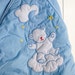 6 months: Appliquéd Baby Snowsuit, Blue Polka Dot Bunting with Bear Appliqué, by Mothercare