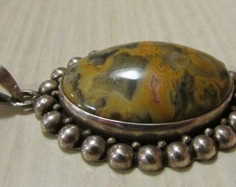 Sterling Silver Pendant with Unusual Stone.