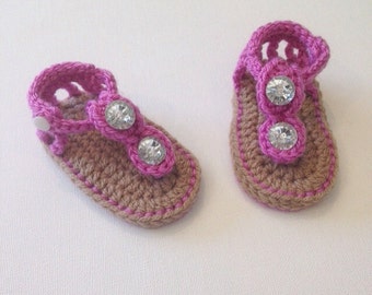 Crochet baby sandals, Baby shoes, Baby girl sandals, Gladiator sandals, Ready to Ship