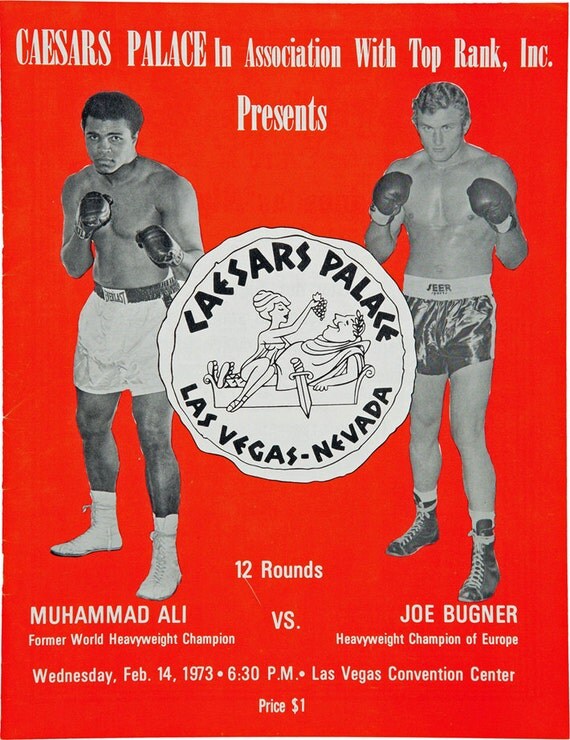Boxing Muhammad ALI vs Joe Bugner 1973 Poster Caesars Palace