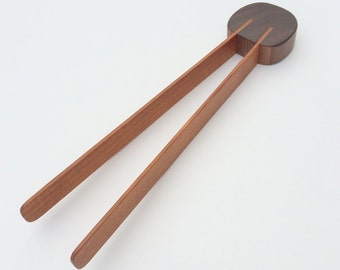 Wood toast tongs in cherry, Finger Food Tongs, Pastry tongs, pastry server, toaster tongs, wood tongs,serving tongs, housewarming gift