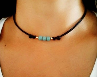 Turquoise Choker, Turquoise Necklace, Boho Choker Necklace, Bohemian Choker, Boho Choker, Beaded Choker, Bohemian Jewelry, Turquoise Jewelry