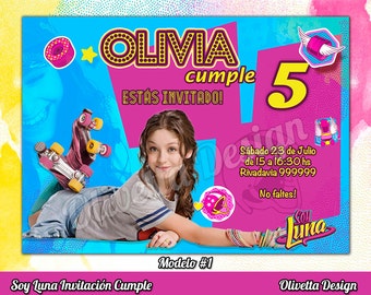 Soy Luna Invitation for Birthday Soy Luna Birthday, Soy Luna Invitation, Soy Luna, Soy Luna Printable, Soy Luna Invite - Digital File