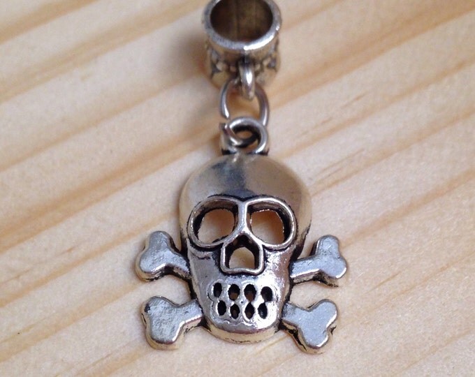 Storewide 25% Off SALE Vintage Silver Tone Scull & Crossbones Petite Designer Bracelet Charm Featuring Eclectic Medieval Style Design Storewide 25% Off SALE Vintage Silver Tone Scull & Crossbones Petite Designer Bracelet Charm Featuring Eclectic Medieval Style Design