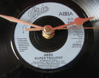 Abba super trouper 7" vinyl record clock