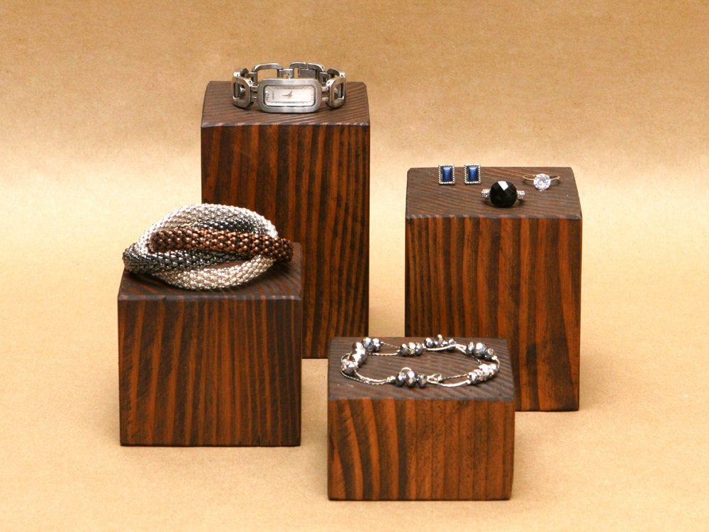 Wooden Block Display Riser / Wood Square Riser / Pottery