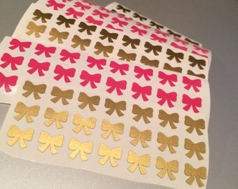 Bow Nail Decals, Vinyl Stickers, Vinyl Nail Decals, Set of 20 Nail Stickers