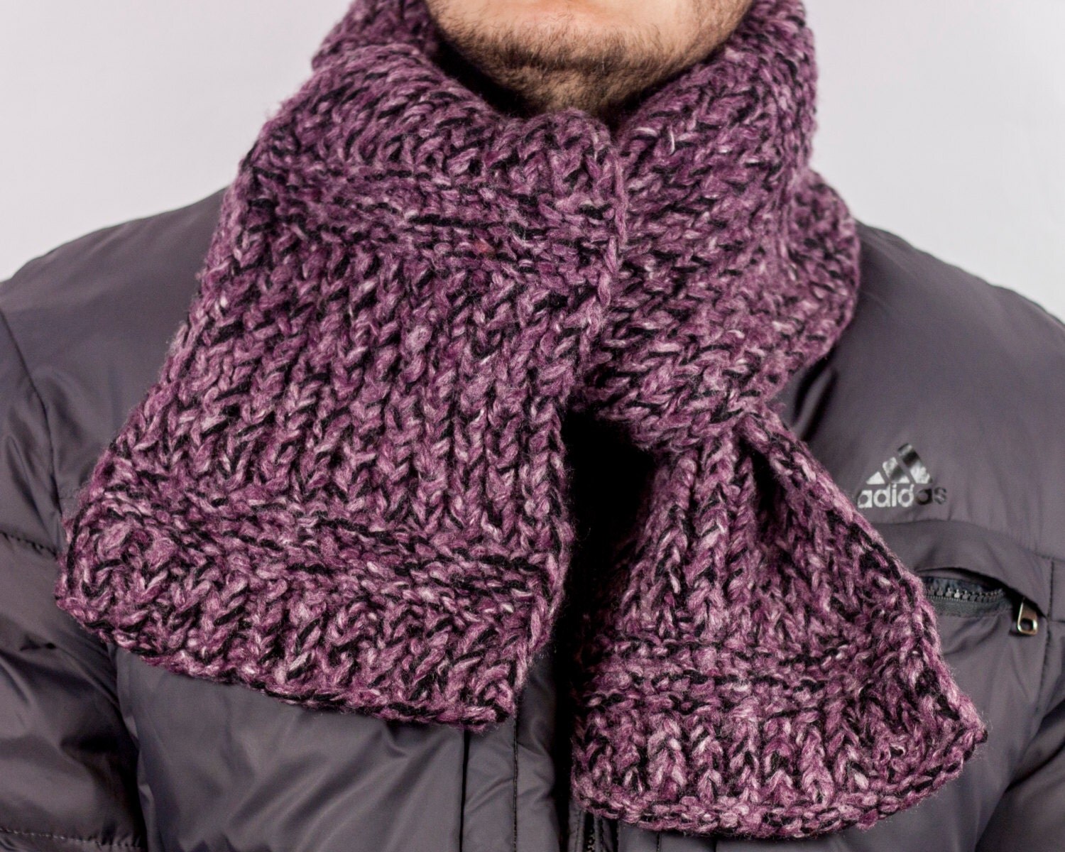 Crochet Men's Scarf Chunky Scarf for Men Unisex Scarf