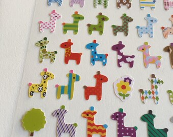 Tiny Giraffe Planner Stickers, Diary Stickers, Filofax Stickers, Kawaii Stickers, Scrapbooking Stickers, Mini Planner Stickers