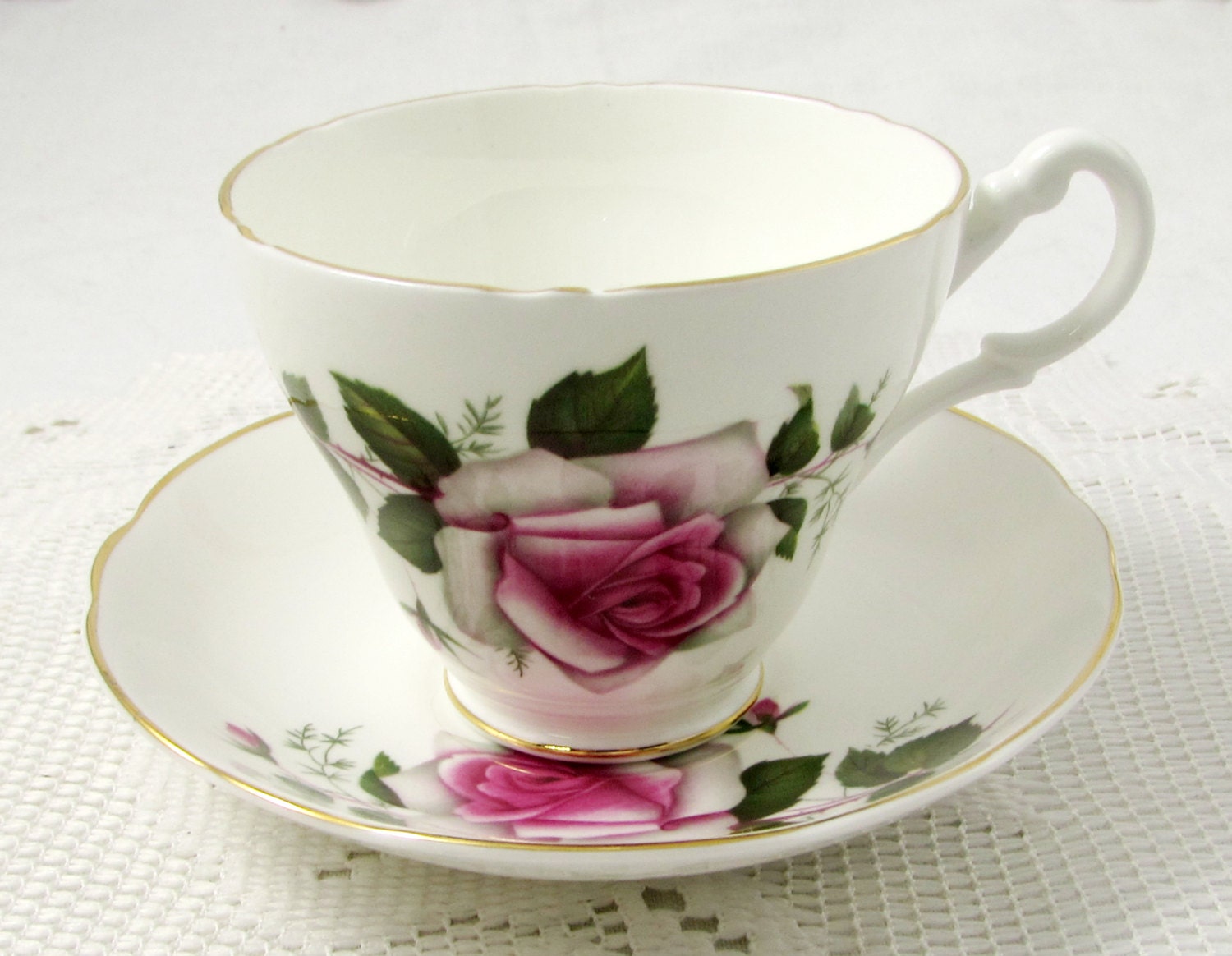 Royal Stuart Pink Rose Tea Cup and Saucer Vintage Bone China