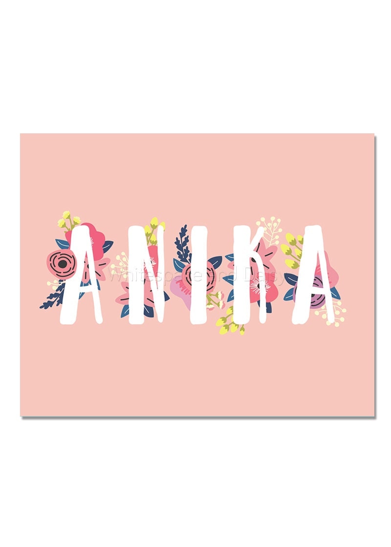 Anika Personalized Name Sign Printable Wall Art Birthday Party