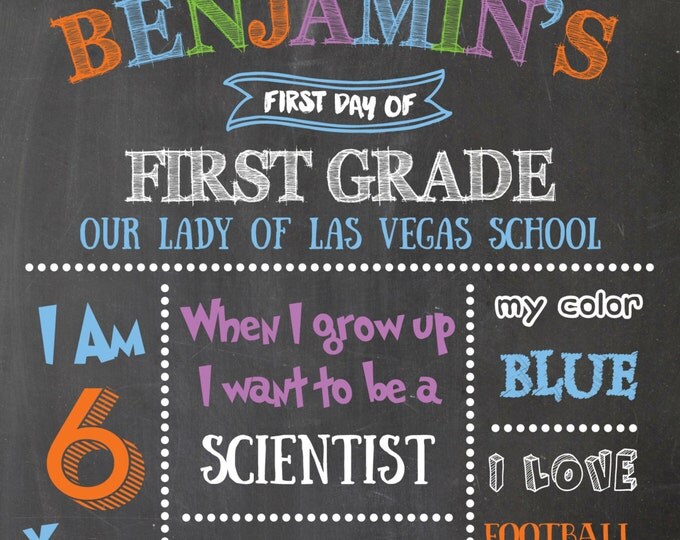 First day of School sign . Chalkboard School Poster. First day of school chalkboard. First day school sign. Printable Poster