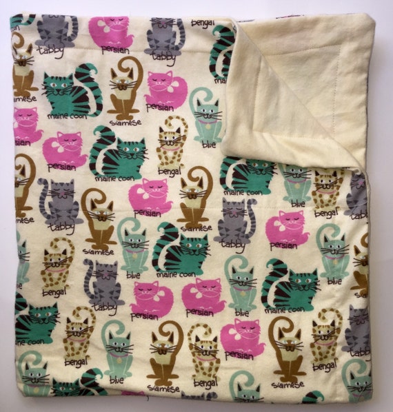 Sensory SALE WEIGHTED BLANKET Cats Kitties 6 lbs. Handmade