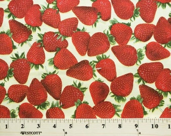 Fresh Picked Strawberries on Yellow from VIP by the yard