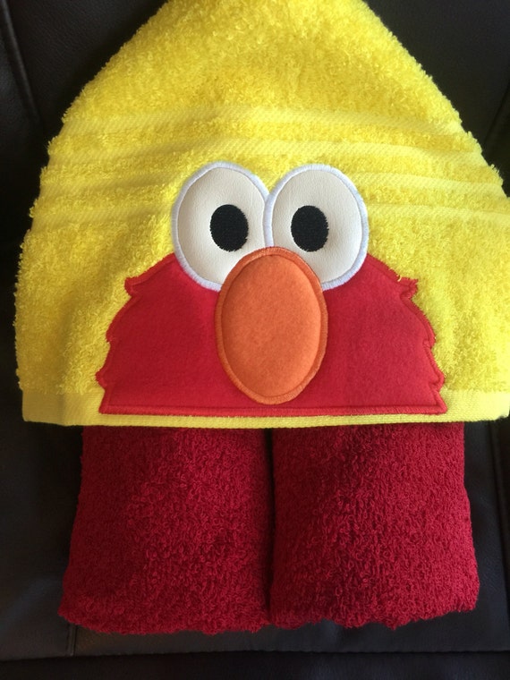 Elmo inspired hooded towel bath/pool/beach kids or adult