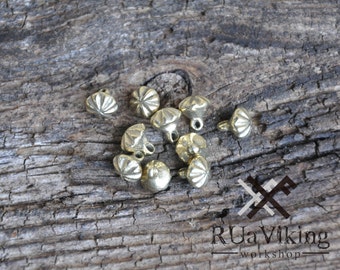 10 Medieval bronze buttons- set of 10 - 8 mm diameter