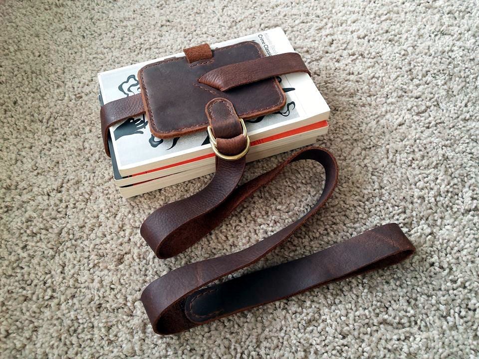 The Scholar Classic Brown Leather Book Strap by LeatherPatches