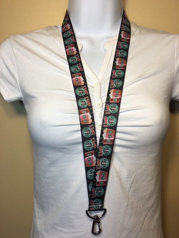 Coffee Lovers Starbucks Coffee lanyard ID holder by Sewdivine77
