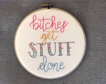 Embroidery Hoop Art- Embroidery Handmade- Hand Stitched Design-Hand Embroidery Designs- Gifts For Her- Embroidery Wall Art-Funny Needlepoint