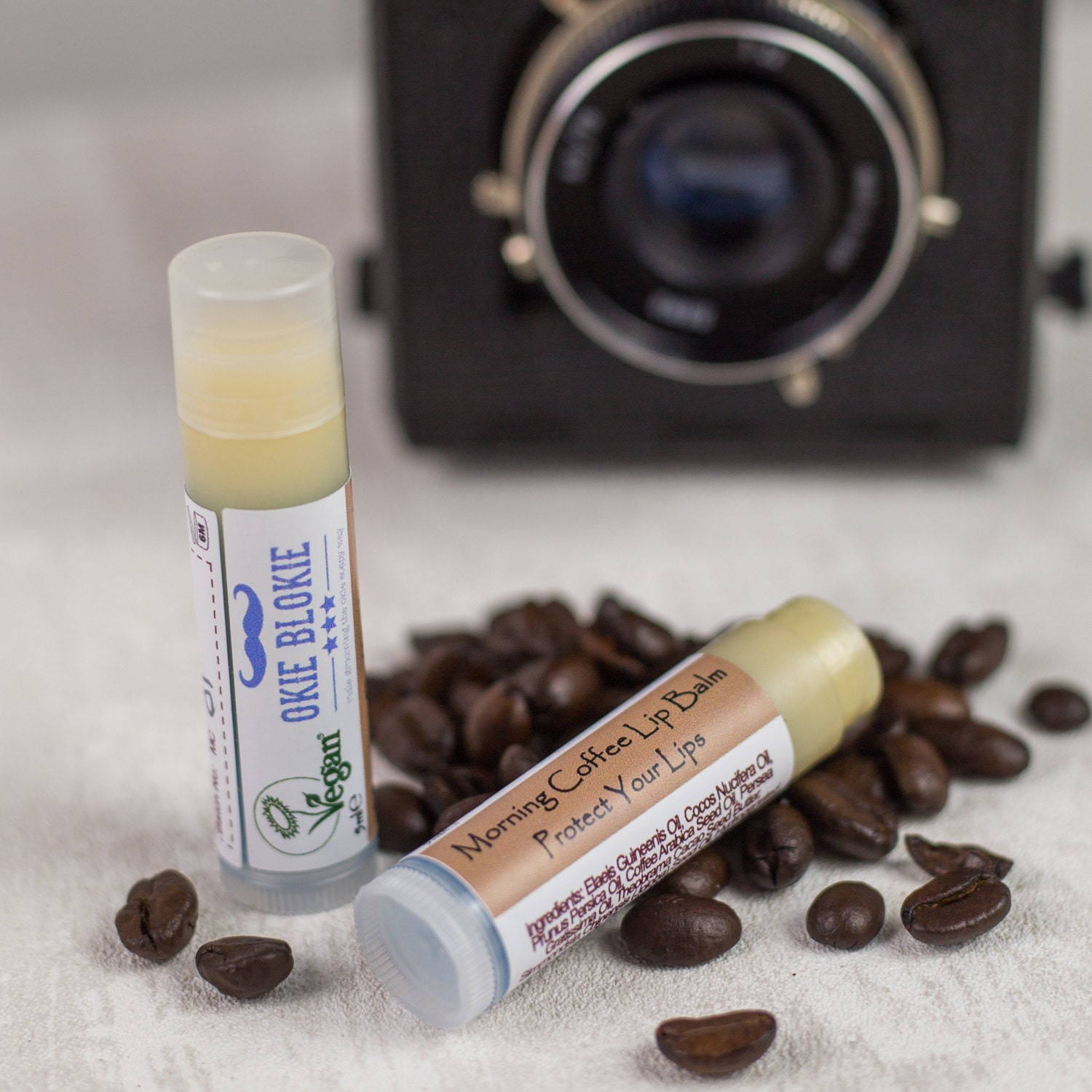 Mens Lip Balm Coffee Lip Balm Coffee Bean by TheOkieSoapySoapShop