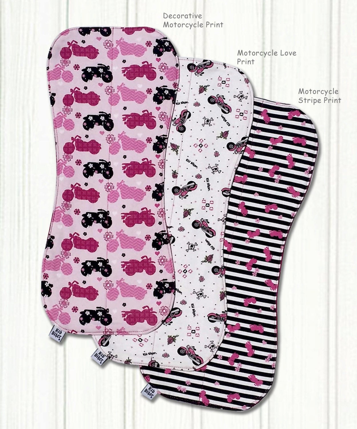 BABY BURP CLOTHS Baby Girl Burp Cloths Pink Motorcycle Burp