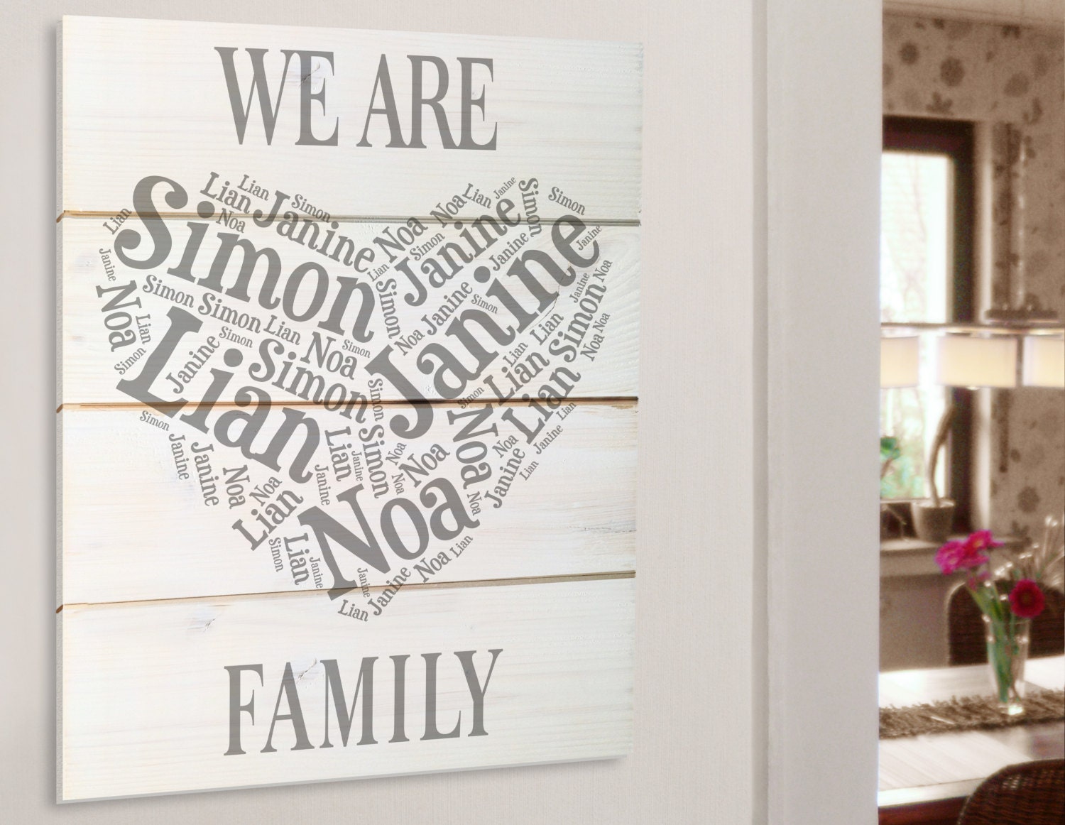 Doorsign name Personalized FRONT door signs we are family