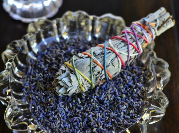 Download WHITE SAGE LAVENDER smudge bundle smudging wicca herbs