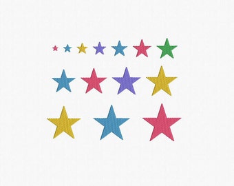 Mini Stars Machine Embroidery Design - 14 Sizes