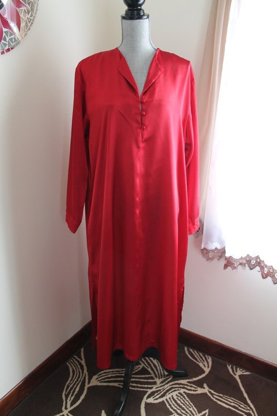 red silk robe long