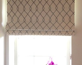 Roman Shades- *Designer-Favorites*, 'Flat' Roman Shades, Cordles- Made to order, With your favorite fabric,