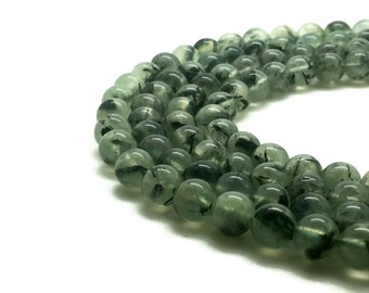6mm Natural Prehnite Beads Round 6mm Prehnite 6mm Green Prehnite Green Stone Beads Prehnite 6mm Beads 6mm Stone