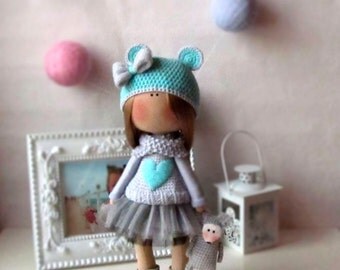 Set for self-tailoring - Textile Doll - Fabric Doll - Interior Doll - Rag Doll - Handmade Dolls - Tilda Doll - Christmas Gift for Wife