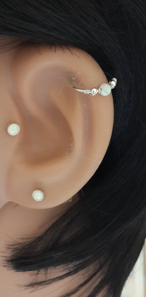 Helix Earring Fire Opal Mm Cartilage Earring Septum