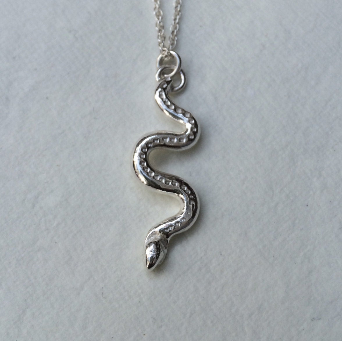 Sterling silver snake pendant/snake pendant/silver snake/snake