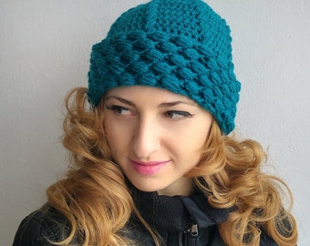 Winter accessory beanie, Winter beanie, Winter hat,Women crochet hat, Women winter hat,Warm beanie,Beanie hat,Green beanie,gift for her