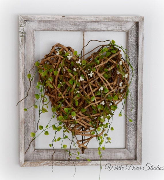 Wood Heart Wall Decor : Wood heart wall decor rustic unique by