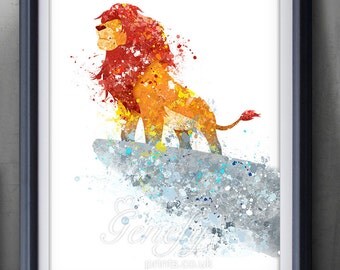 Disney Lion King Watercolor Poster Print - Wall Decor - Watercolor Painting - Watercolor Art - Kids Decor- Nursery Decor