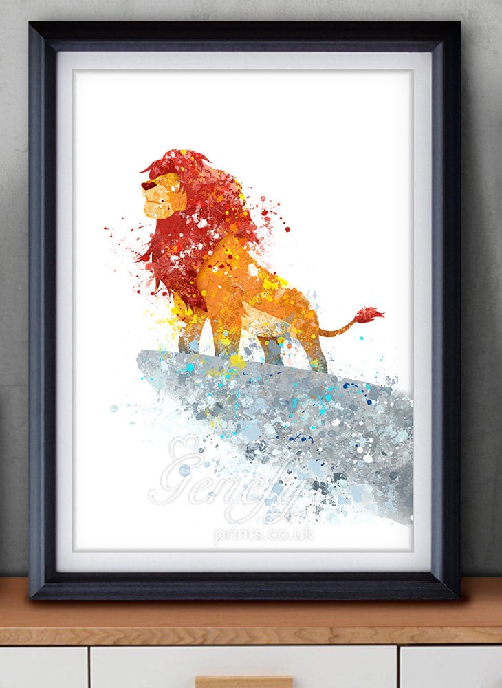 Disney Lion King Watercolor Poster Print Wall Decor