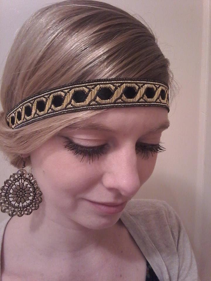 Black and Gold Ribbon Headband
