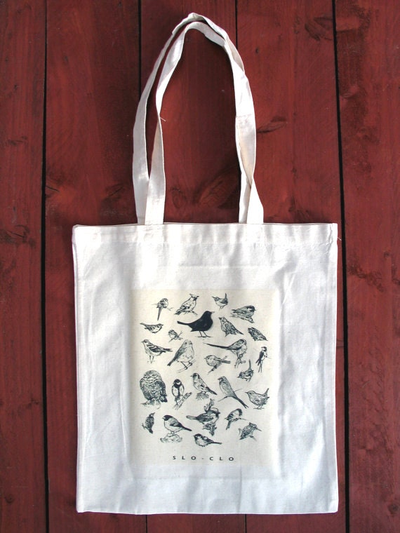 Bird Tote Bird Shopping Bag Bird Grocery Bag Wildlife by SloClo