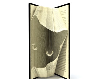 Book folding pattern - CATS HEAD - 155 folds + Tutorial with Simple pattern - Heart - AN0203