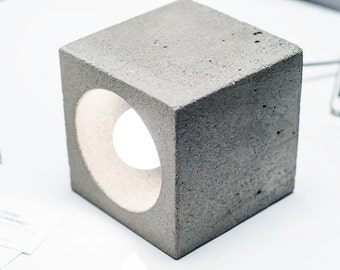 concrete DIMMER lamp Q#112 handmade. concrete lamp. table lamp. concrete light. desk lamp. concrete table lamp. minimalist lamp. concrete