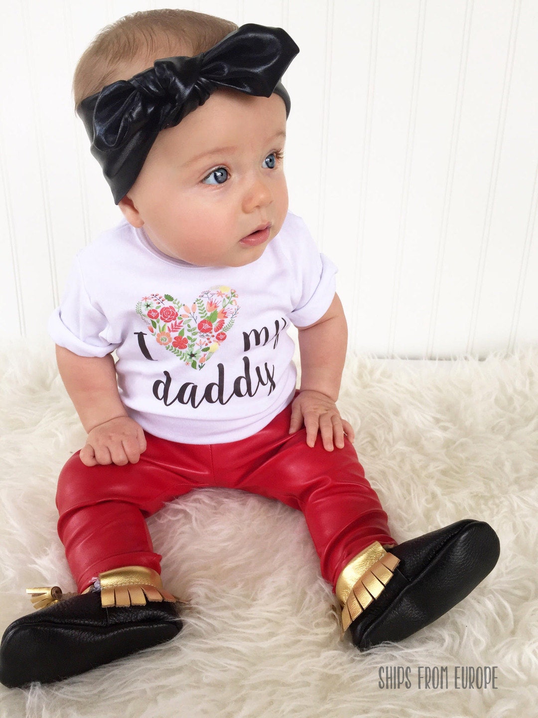 I Love My Daddy Baby Clothing. Baby Girl Romper with Flower