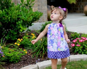 Purple Pillowcase Dress - toddler dress baby dress girls dress summer dress purple floral