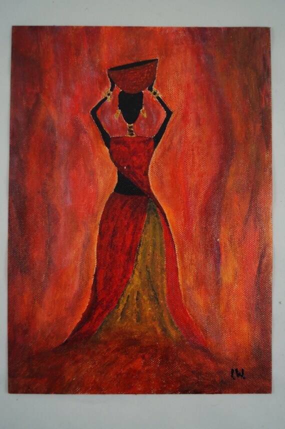 Figure Painting Africa Print of Original by TheForestHouseuk