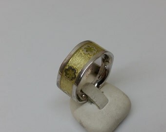 Silver 925 ring floral 19.7 mm vintage 80s SR660