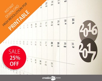 Unique large wall calendar related items | Etsy